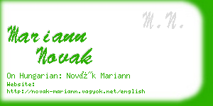 mariann novak business card